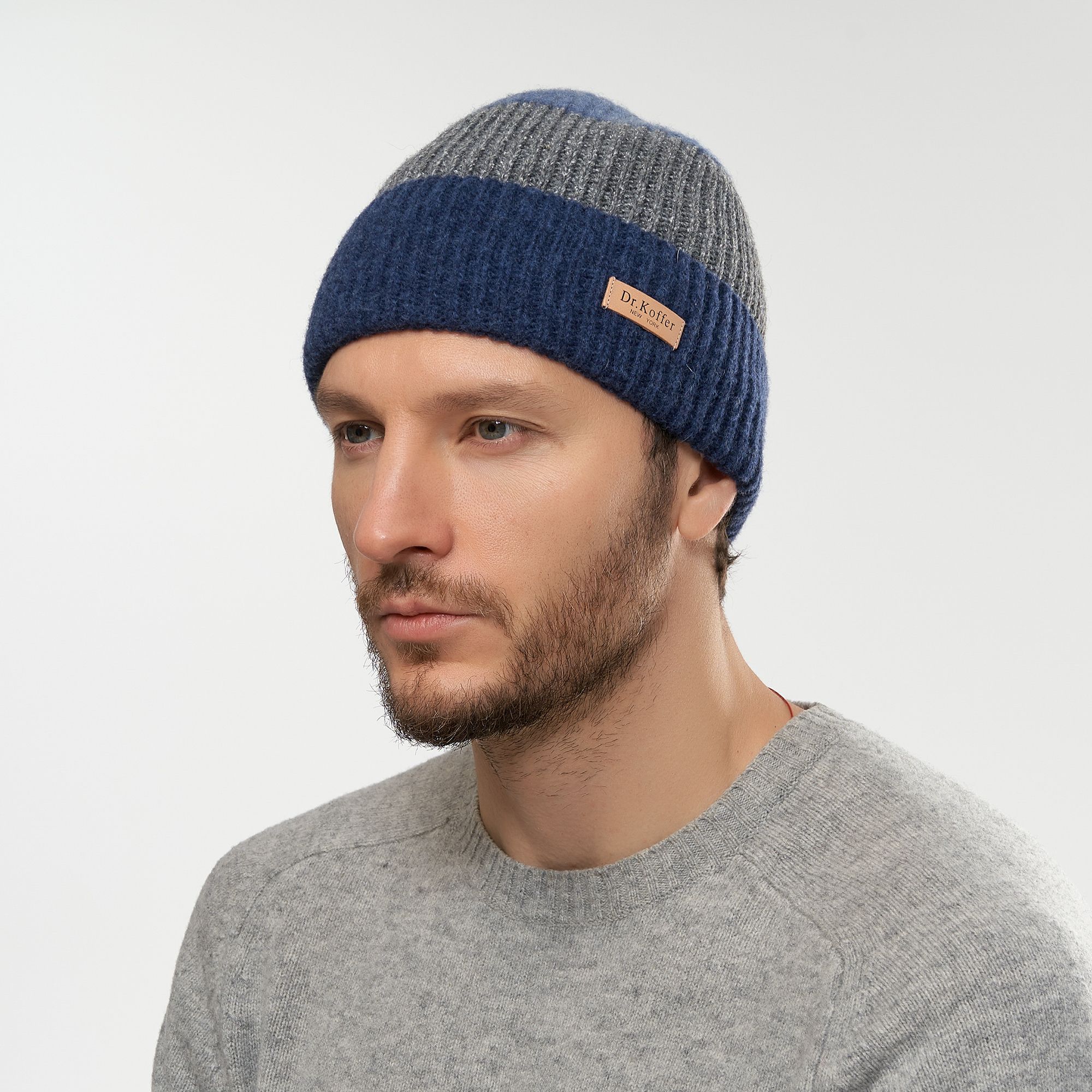 

Шапка бини мужская Dr.Koffer M-40302-60 синяя one size