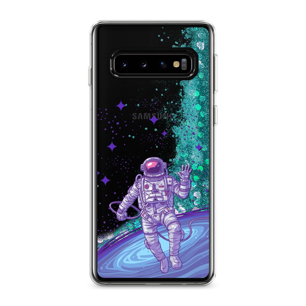 

Жидкий чехол с блестками "Космонавт в открытом космосе" на Samsung Galaxy S10, 27095-1
