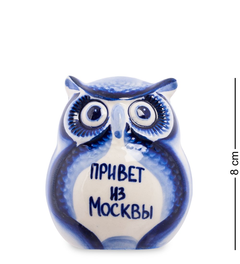 фото Гл-383 фигурка "совенок" (гжельский фарфор)