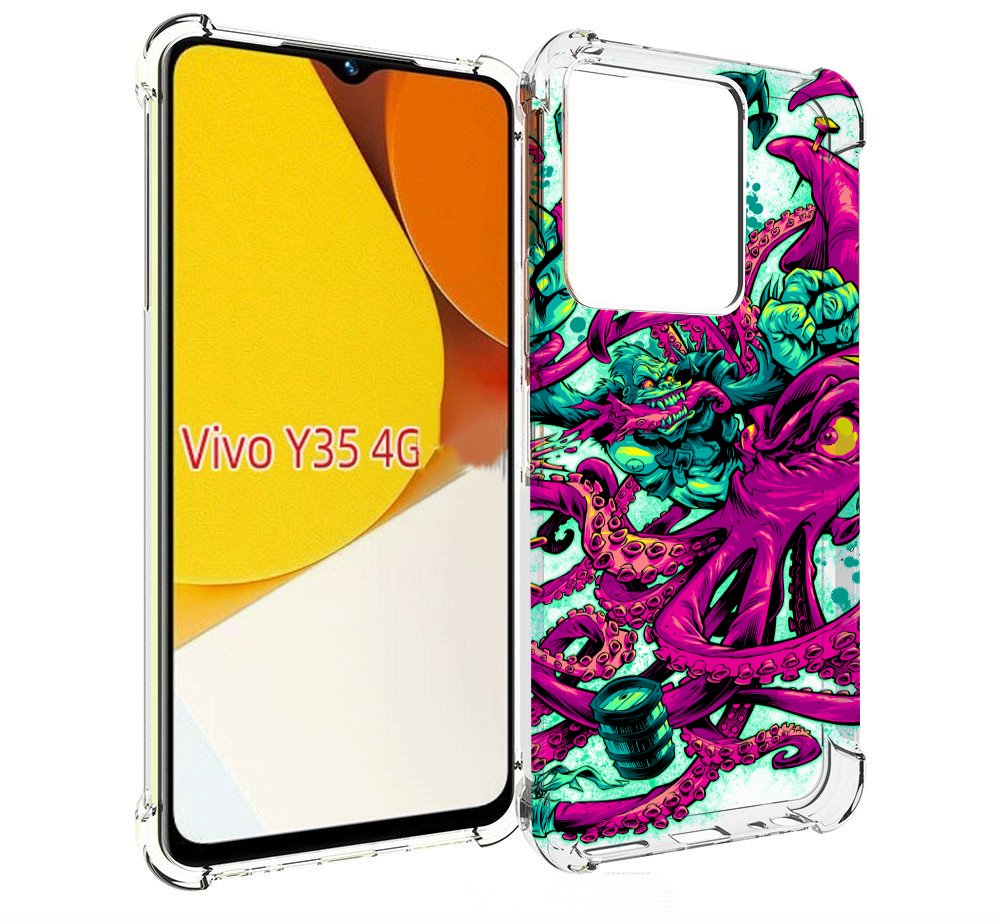 

Чехол MyPads фиолетовый кракен для Vivo Y35 4G 2022 / Vivo Y22, Прозрачный, Tocco