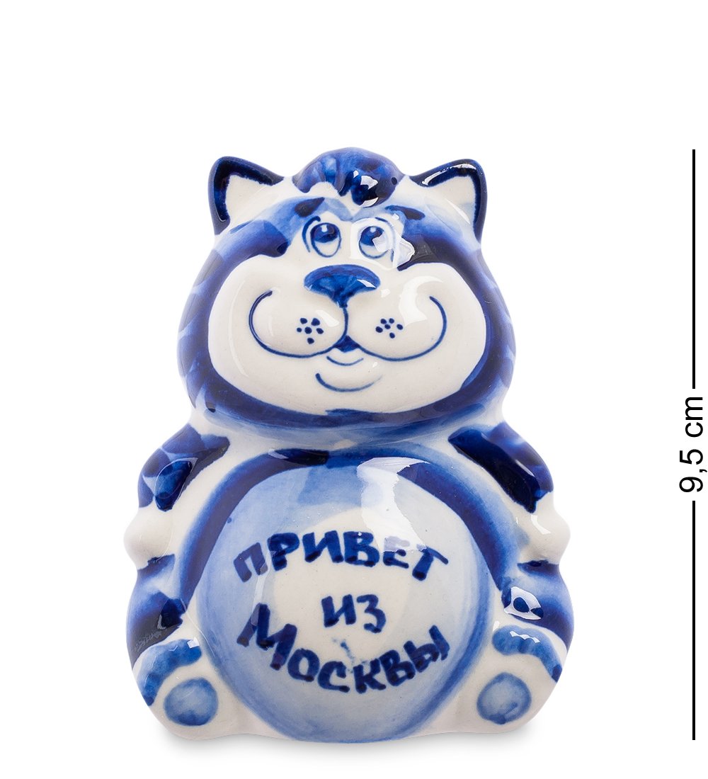 фото Гл-361 фигурка "кот мультик" (гжельский фарфор)