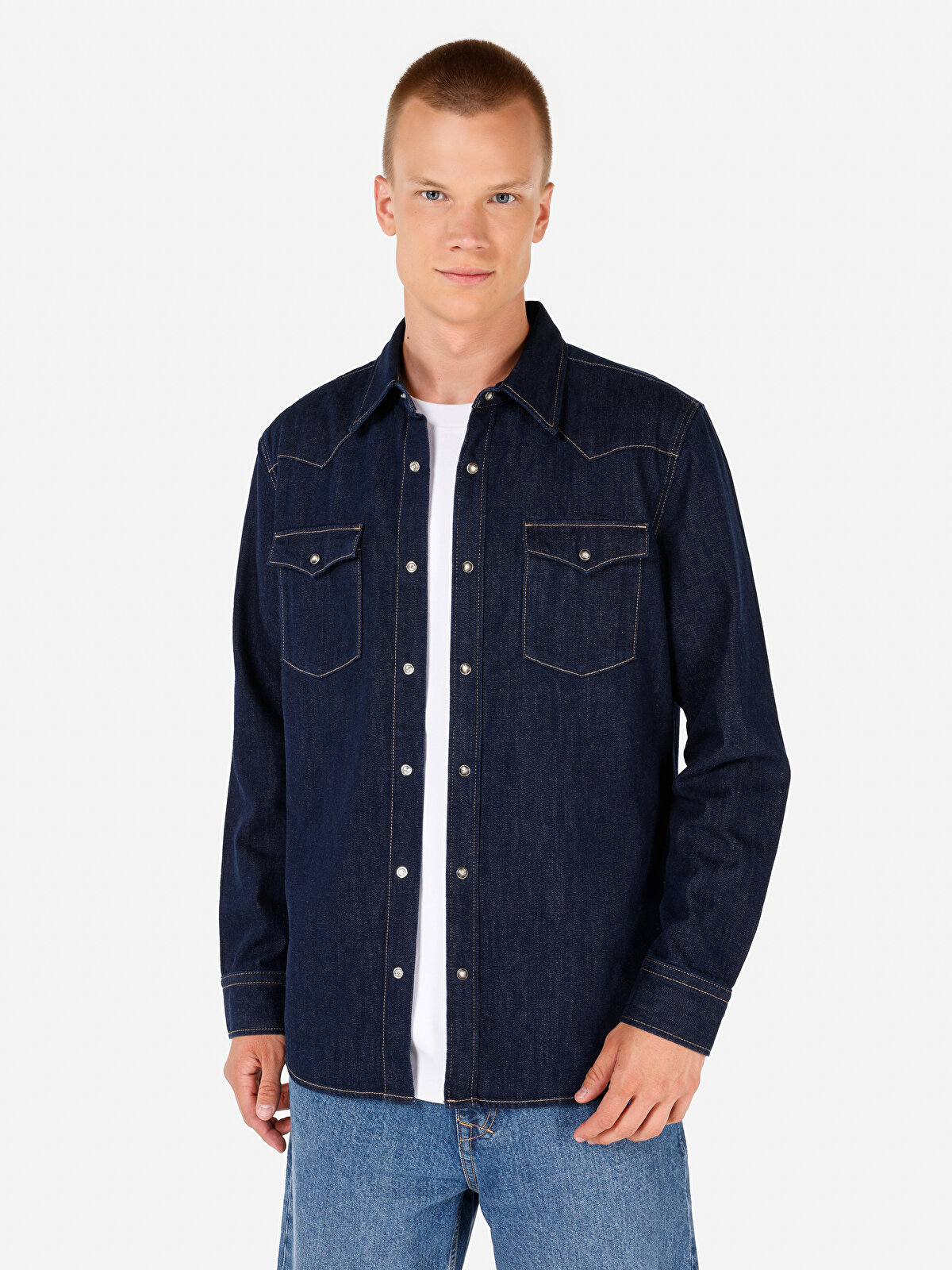 

Рубашка мужская Colin's CL1071358 голубая 2XL, Голубой, CL1071358
