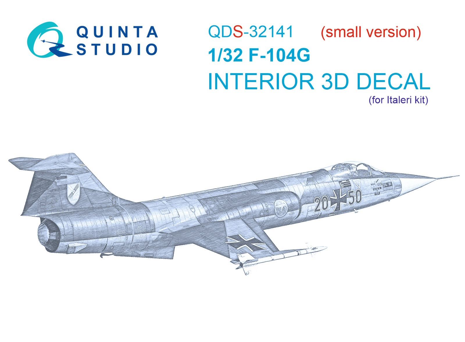 

QDS-32141 3D Декаль интерьера кабины F-104G Italeri малая версия, Цветной