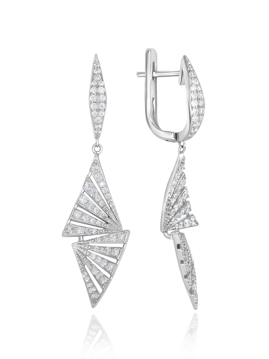 

Серьги подвески из серебра VALTERA 105866, циркон, 105866