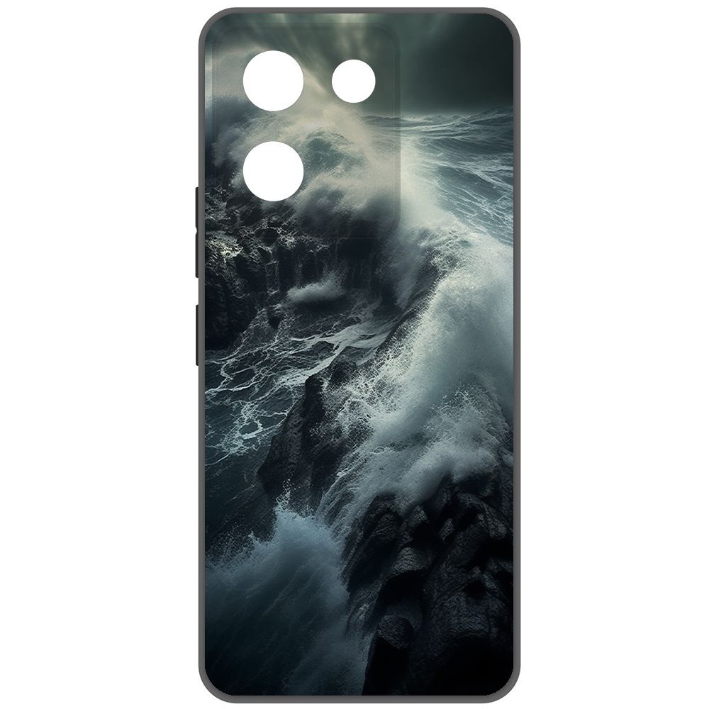 

Чехол-накладка Krutoff Soft Case Шторм для Vivo Y27s черный