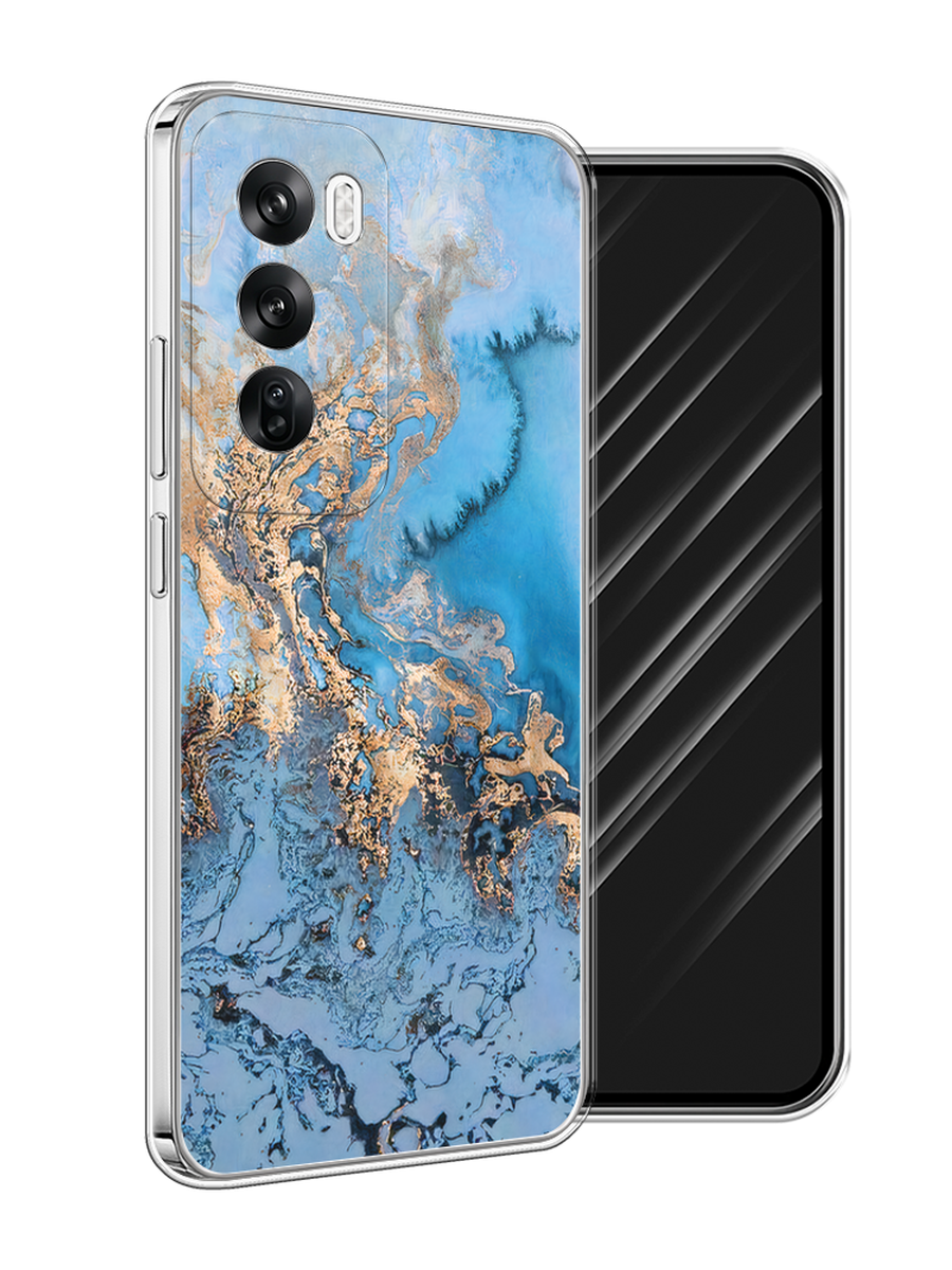 

Чехол Awog на Oppo Reno 12 "Морозная лавина синяя", Серебристый, 2517450-1