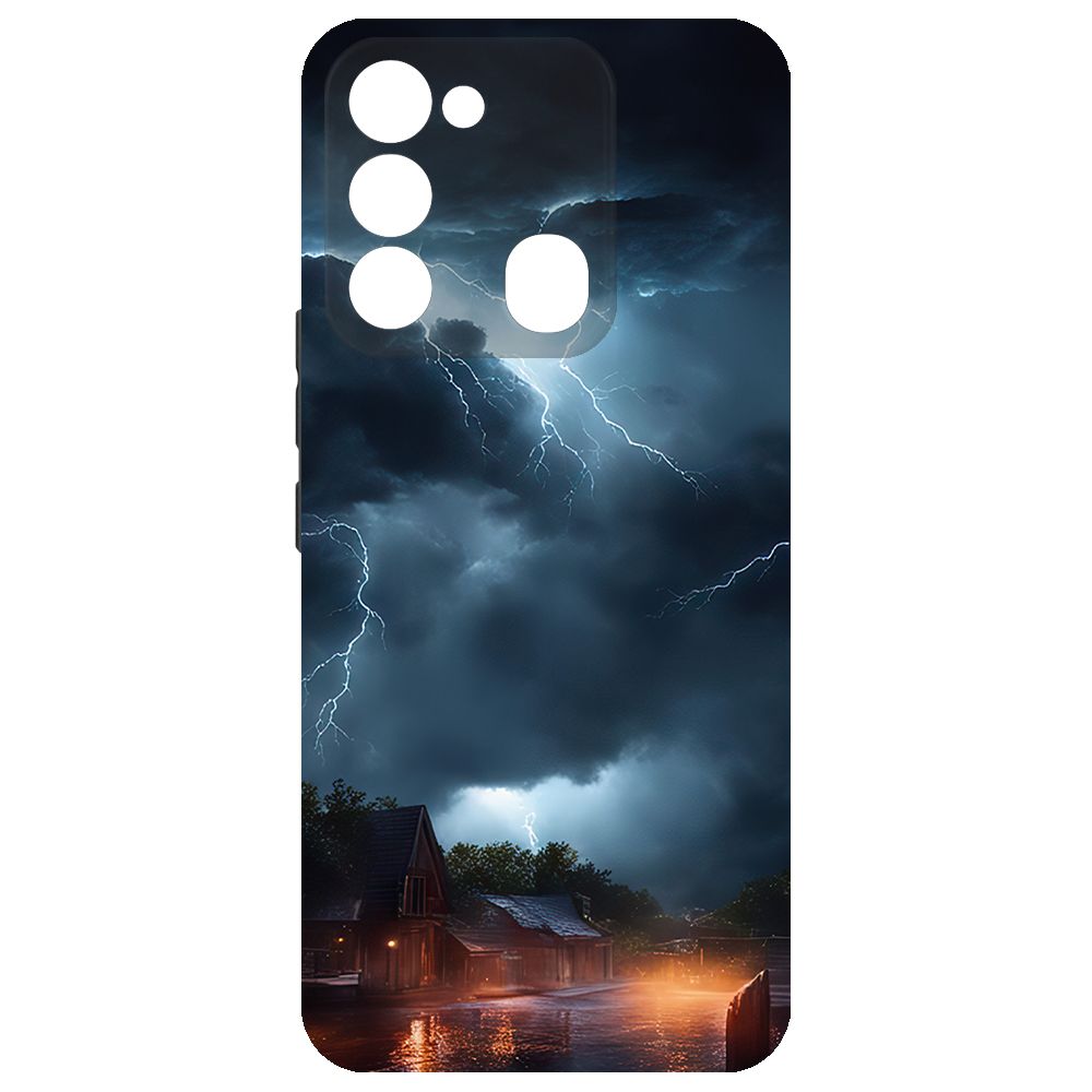

Чехол-накладка Krutoff Soft Case Ночная гроза для Tecno Spark 8C черный