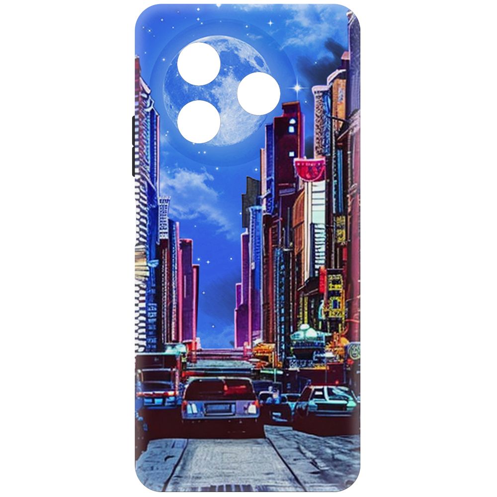 

Чехол-накладка Krutoff Soft Case Ночной город для ITEL S24 черный