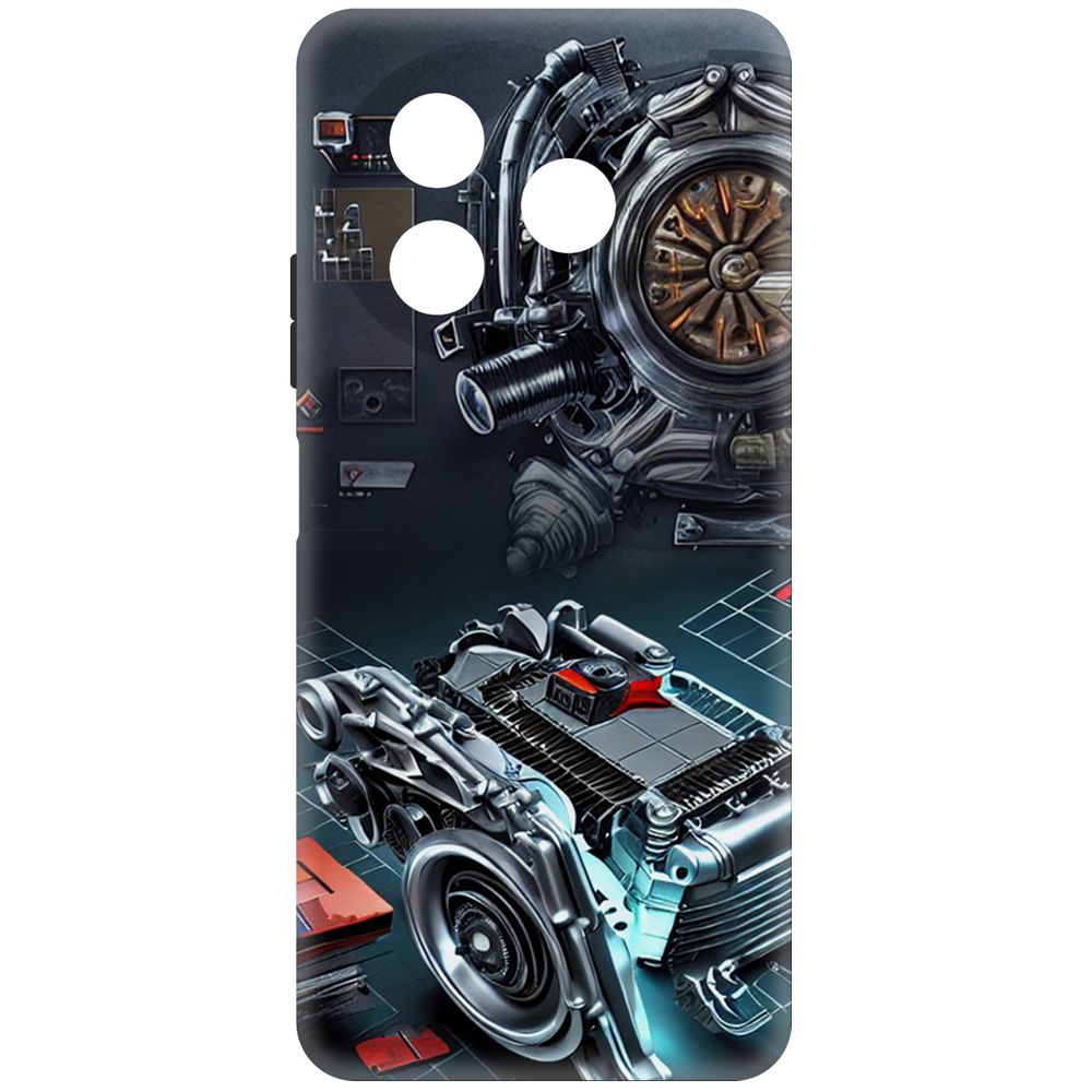 

Чехол-накладка Krutoff Soft Case Моторы для ITEL S24 черный