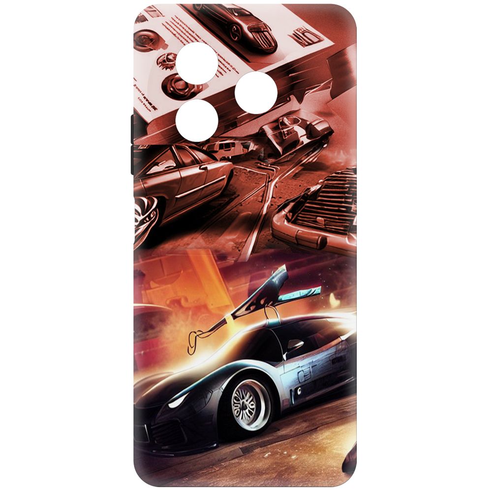 

Чехол-накладка Krutoff Soft Case Автодинамика для ITEL S24 черный