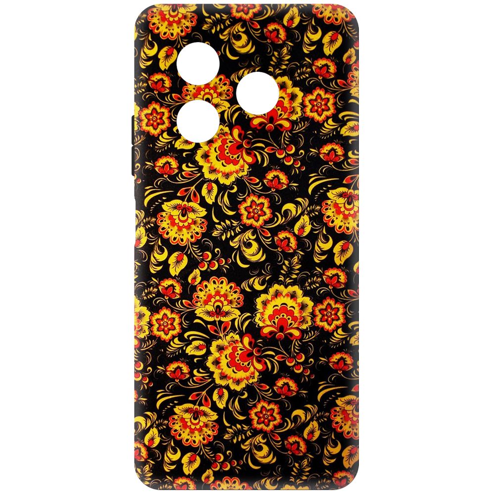 

Чехол-накладка Krutoff Soft Case Хохлома для ITEL S24 черный