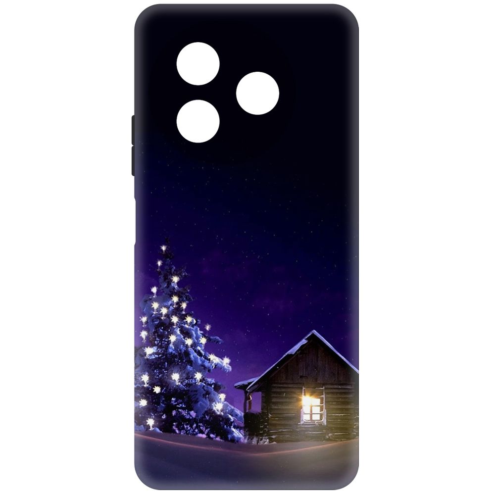 

Чехол-накладка Krutoff Soft Case Зимний домик для ITEL S24 черный