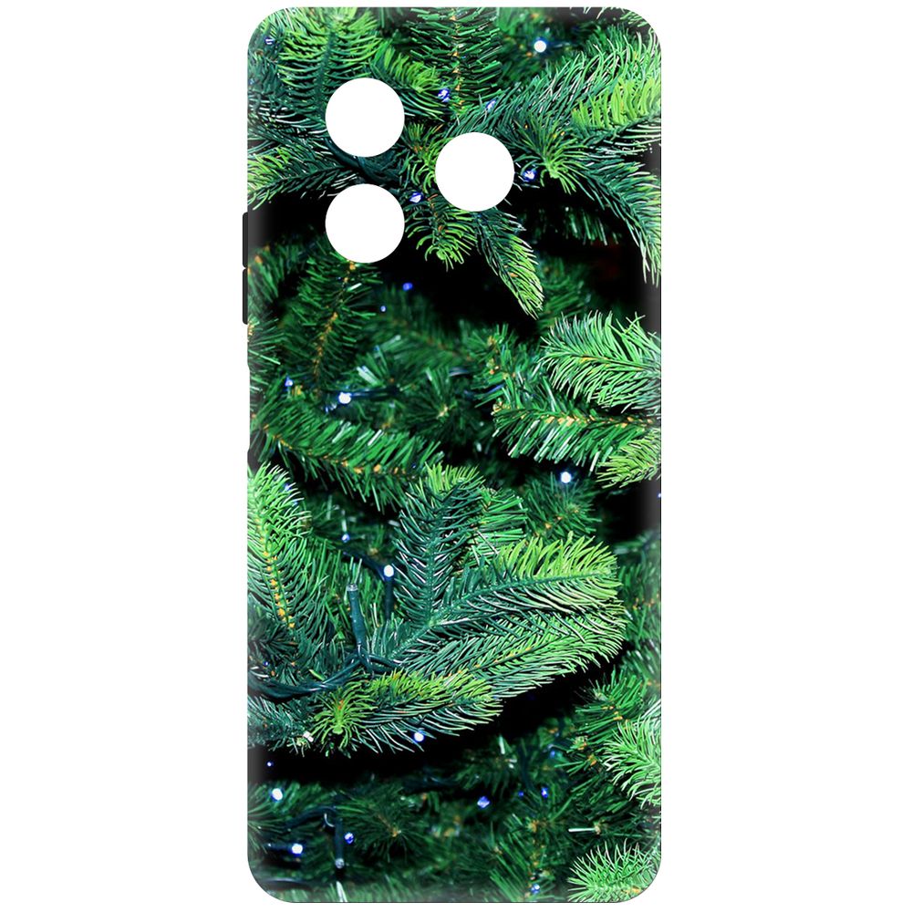 

Чехол-накладка Krutoff Soft Case Еловые лапки для ITEL S24 черный