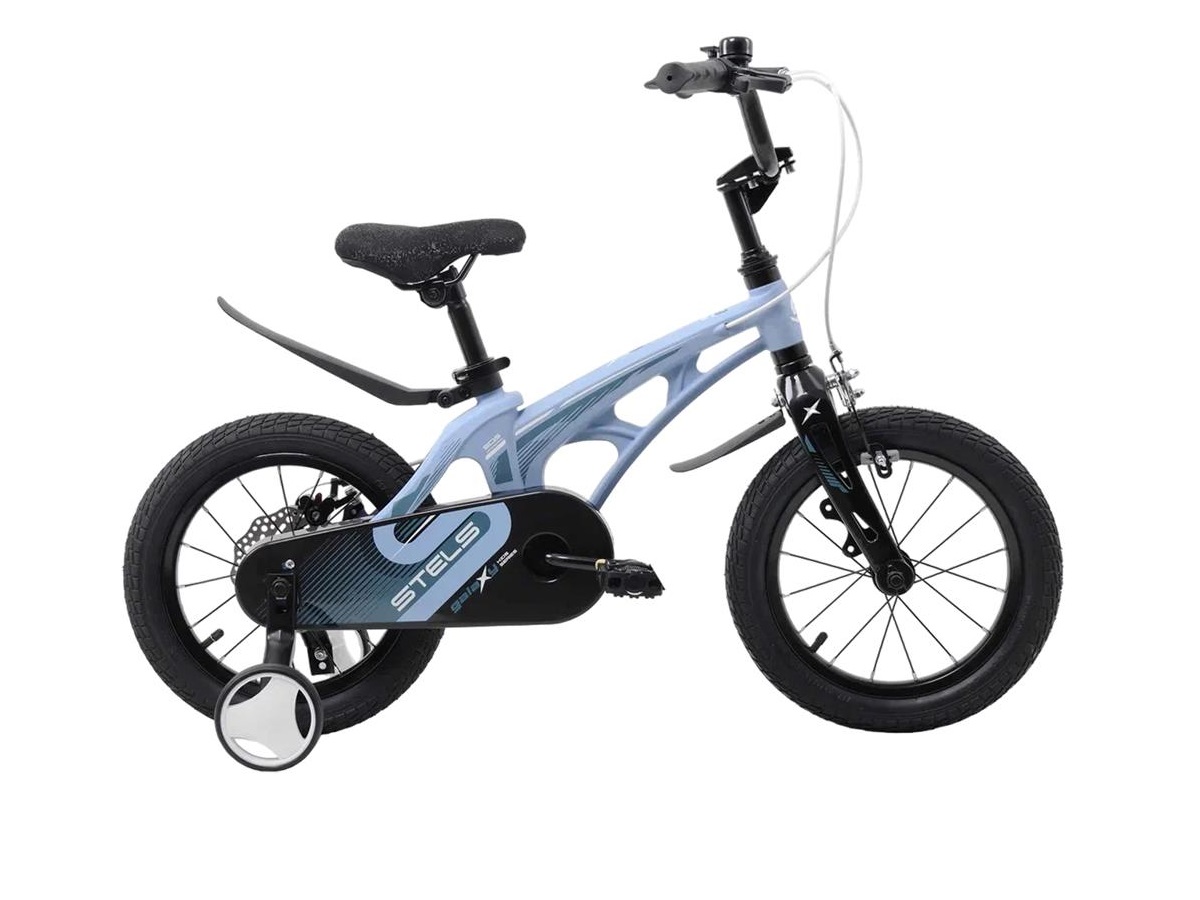 Велосипед детский Stels 14 Galaxy V010 2021 года голубой горный велосипед stels navigator 760 md 27 5 v010 год 2023 синий ростовка 21