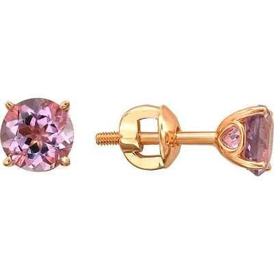 

Серьги из красного золота с аметистом Эстет 01С3110886-2, 01С3110886-2