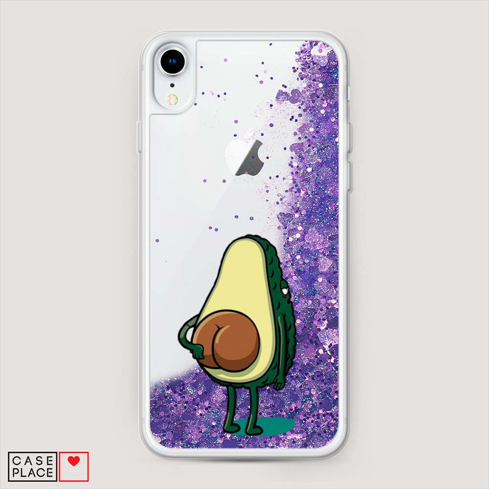 

Жидкий чехол с блестками "Попа авокадо" на Apple iPhone XR (10R), 12092-1