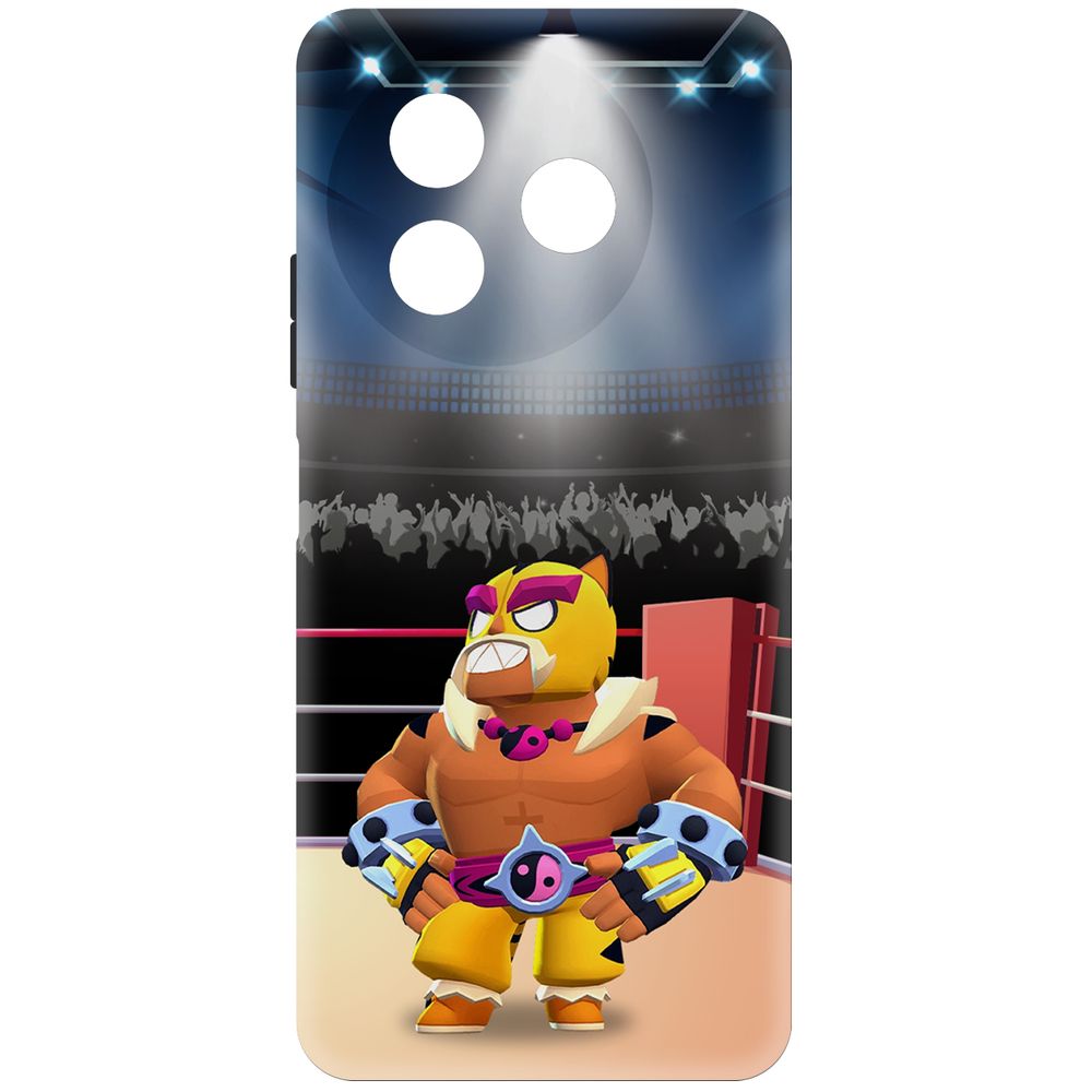 

Чехол-накладка Krutoff Soft Case Brawl Stars - Эль Тигро для ITEL S24 черный