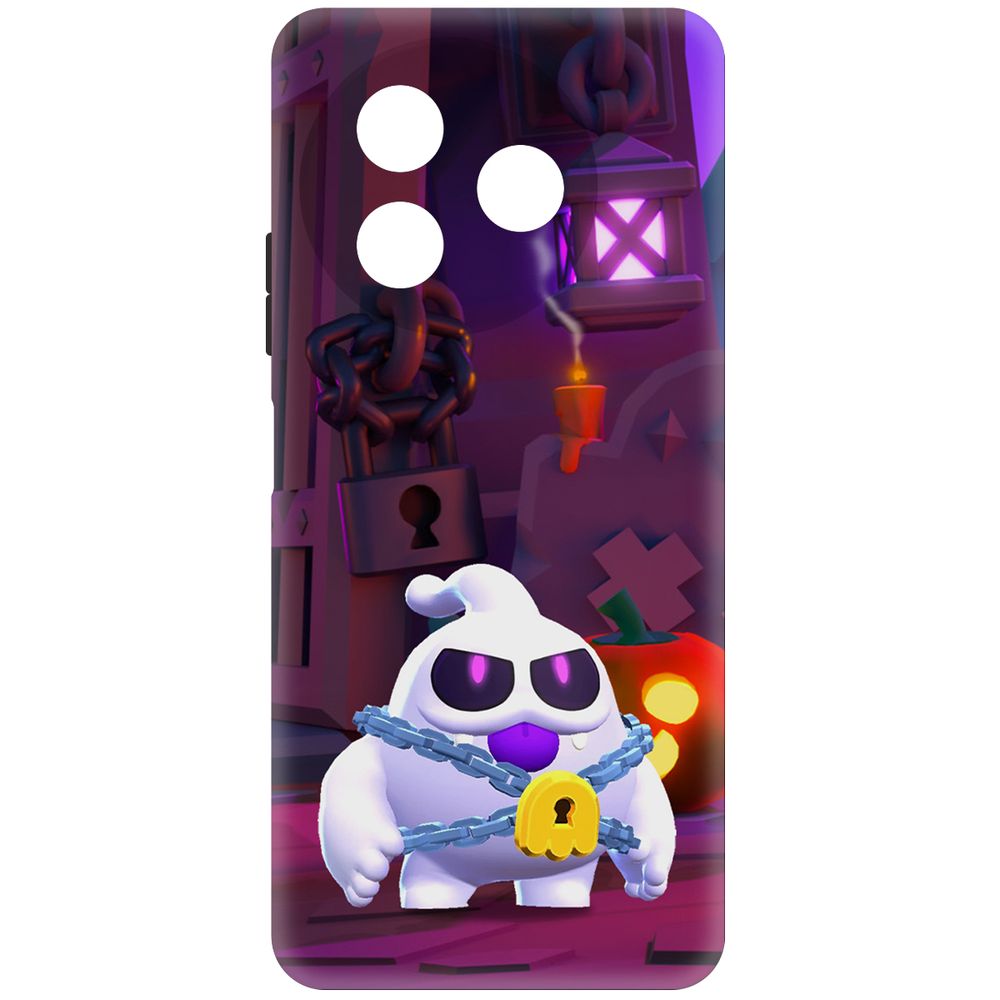 

Чехол-накладка Krutoff Soft Case Brawl Stars - Призрак Скуик для ITEL S24 черный