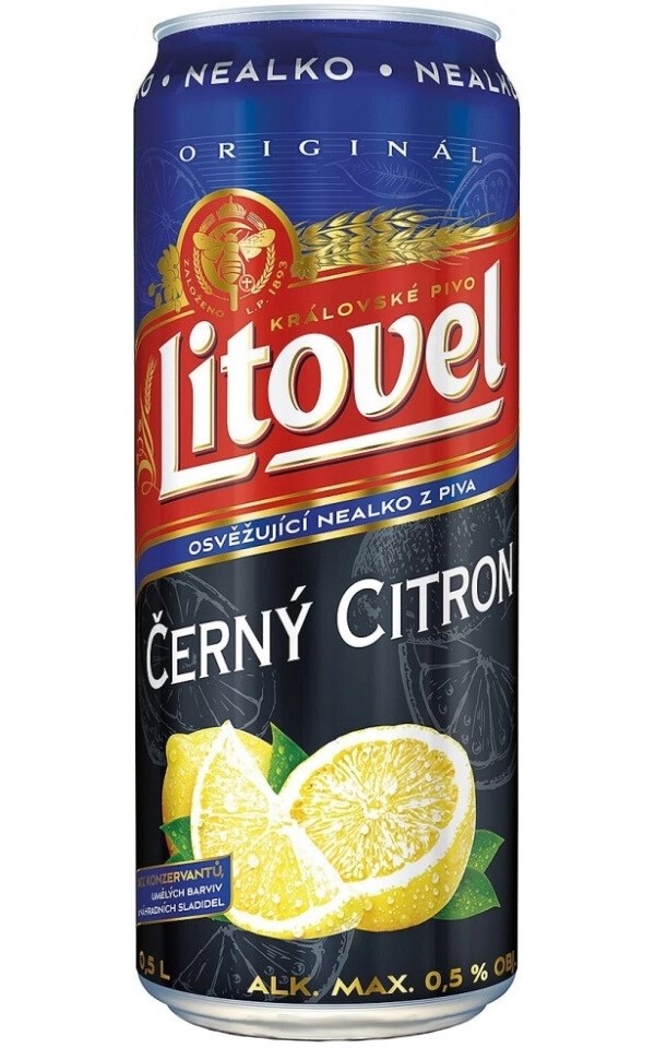 Пиво Litovel Cerny Citron Nealko безалкогольное темное 0,5 л