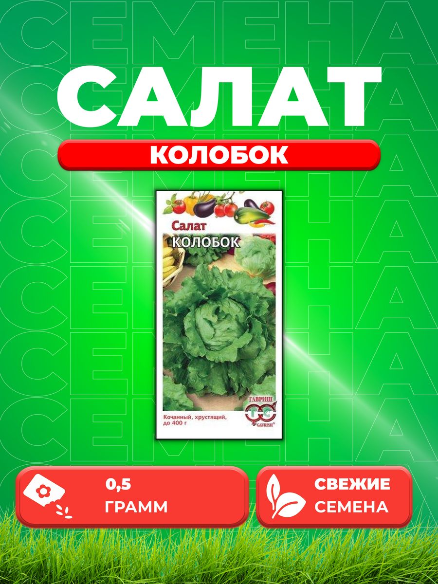 

Семена Салат Колобок 0,5 г кочанный, хрустящий, зеленый