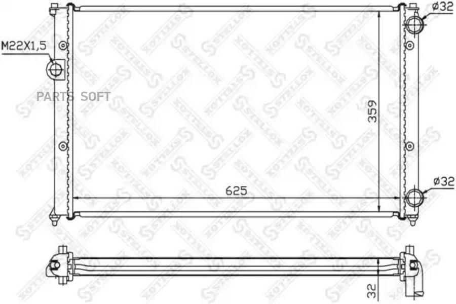 

10-26423-Sx радиатор Системы Охлаждения Seat Cordoba,Vw Polo 1.6-2.0/Tdi 93> Stellox 10264