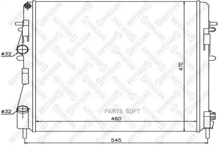 

STELLOX 1026172SX 10-26172-SX_радиатор системы охлаждения!\ Renault Kangoo, Nissan Kubista