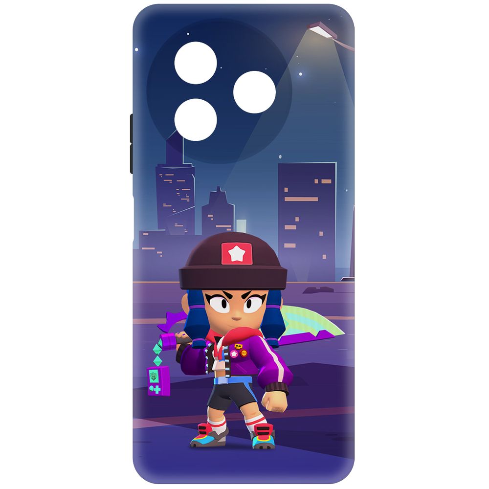 

Чехол-накладка Krutoff Soft Case Brawl Stars - Героиня Биби для ITEL S24 черный