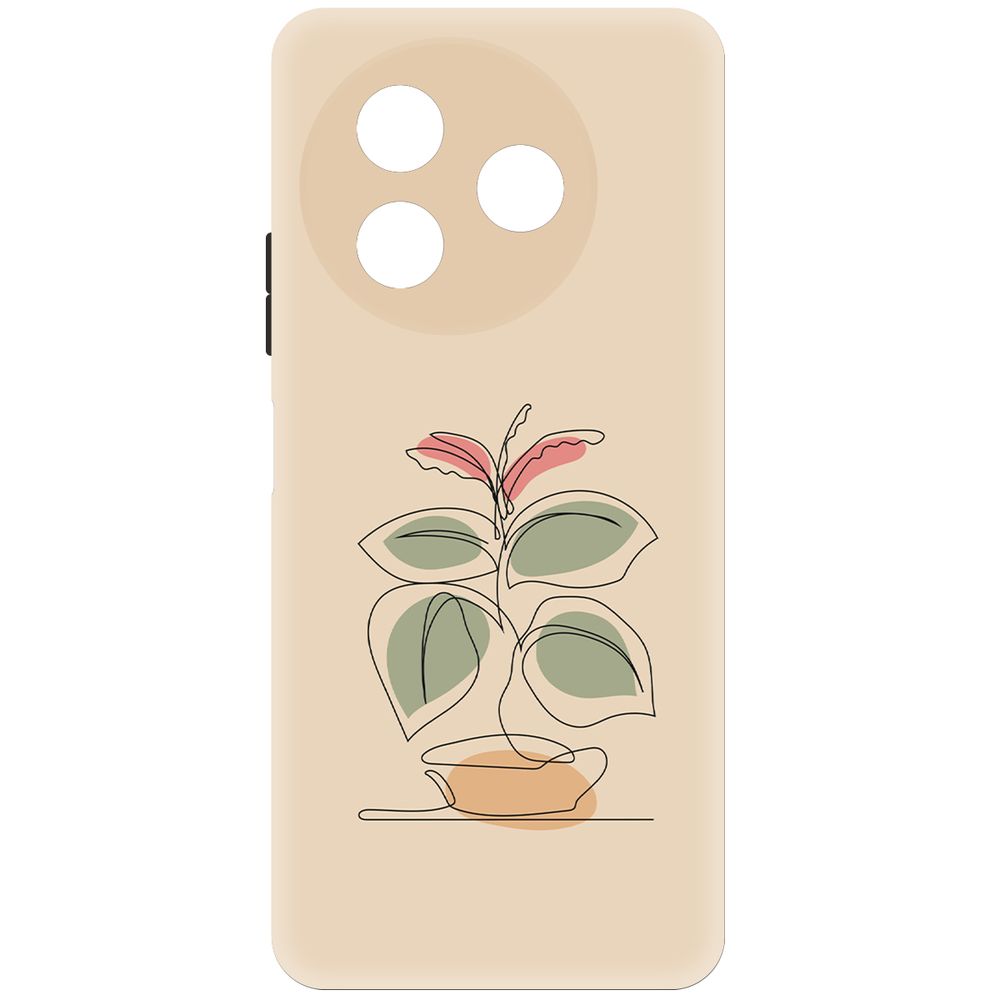 

Чехол-накладка Krutoff Soft Case Цветок для ITEL S24 черный