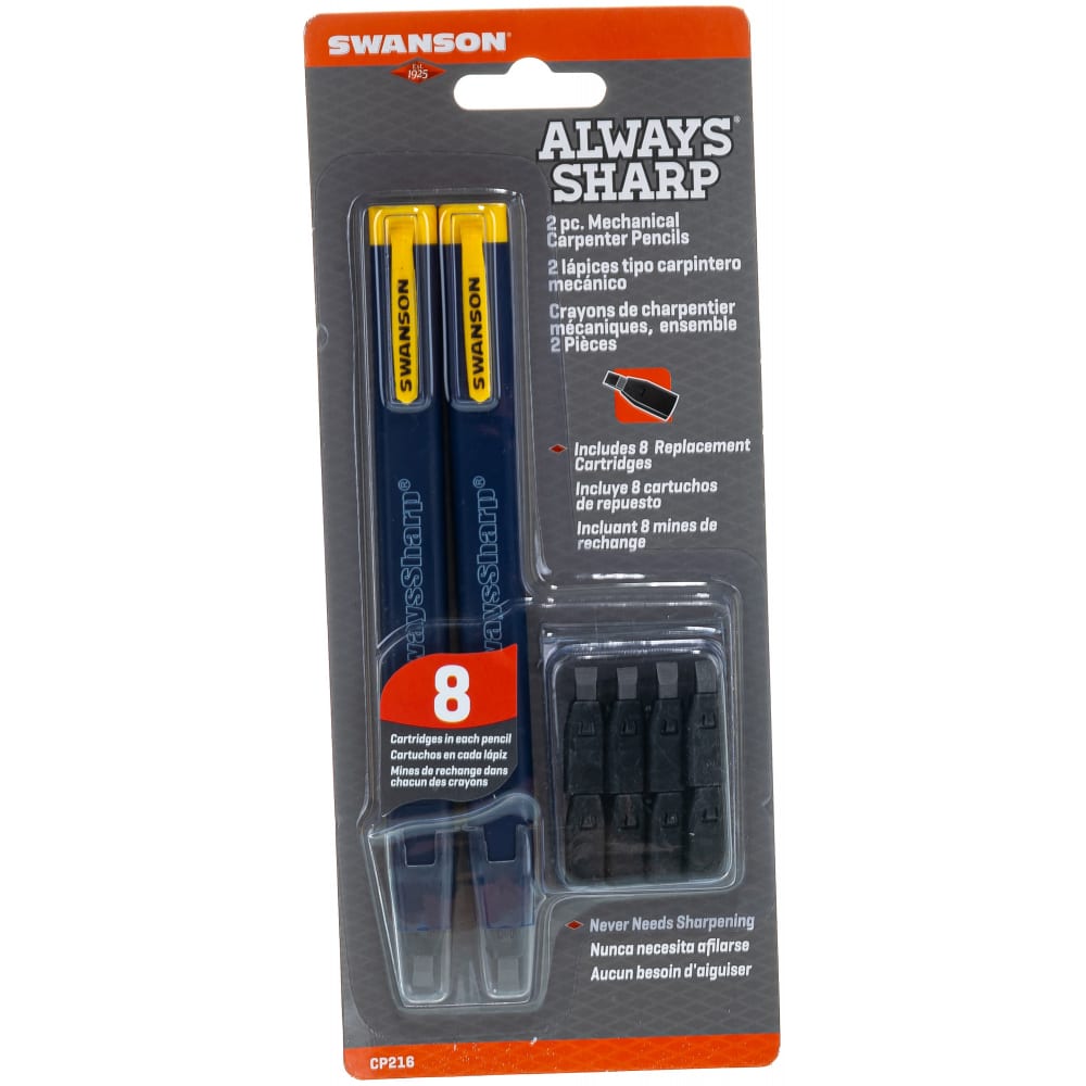 

Карандаши Always Sharp, 2 штуки + 8 запасных грифелей Swanson М00008049