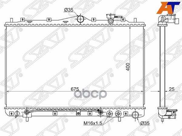 

SAT HY0005 Радиатор HYUNDAI SONATA 1.8/2.0/3.0 91-98 1шт