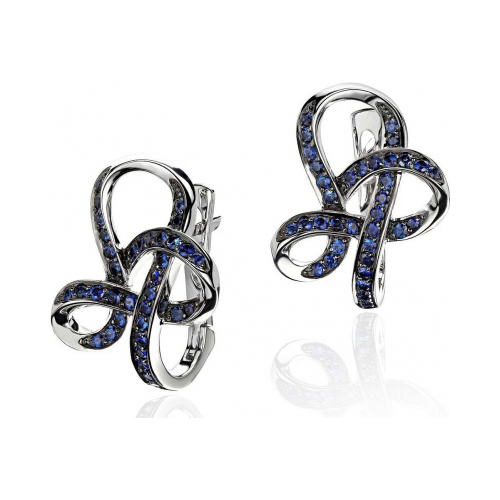 

Серьги из белого золота с сапфиром Эстет 01С576195-1, 01С576195-1