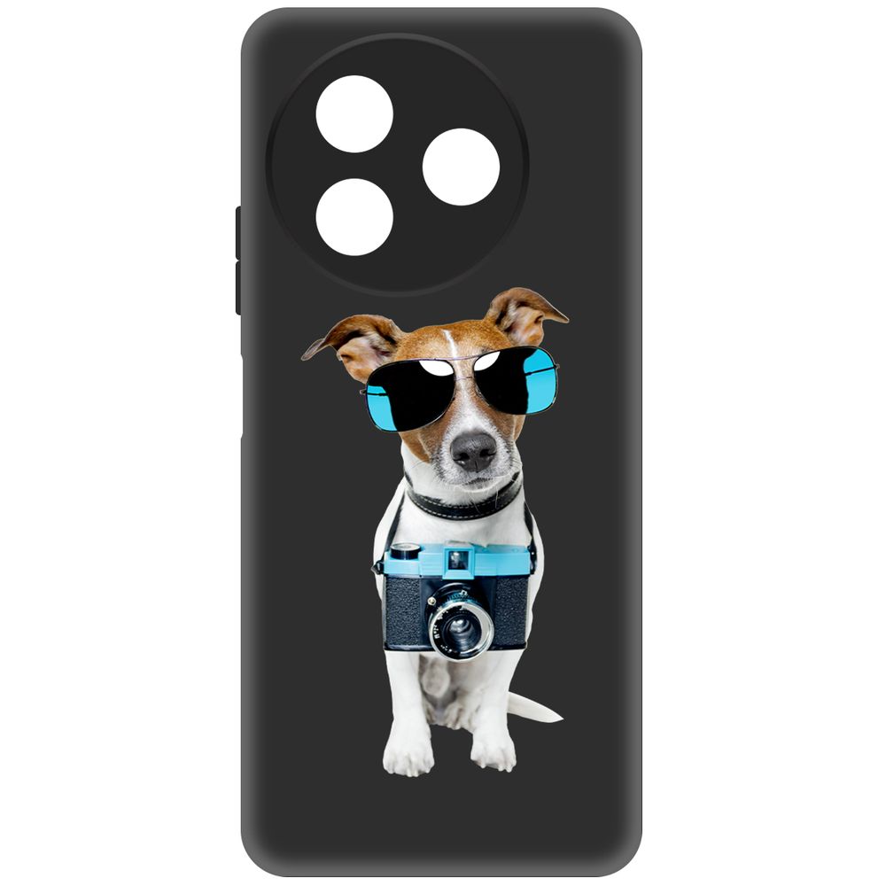 

Чехол-накладка Krutoff Soft Case Пес-турист для ITEL S24 черный