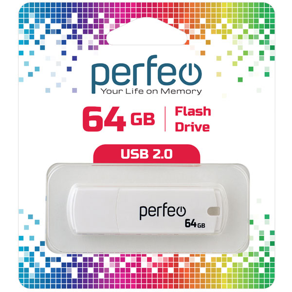 Флешка Perfeo C05 64ГБ White (PF-C05W064)