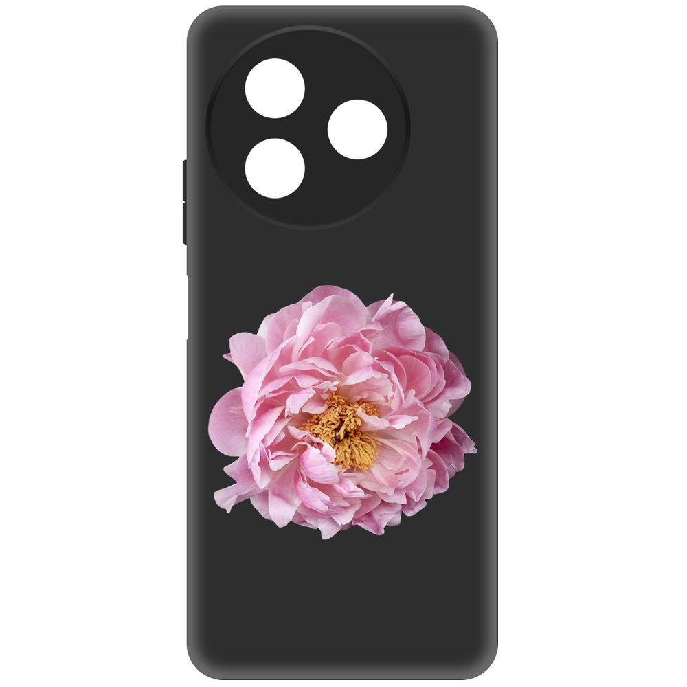 

Чехол-накладка Krutoff Soft Case Розовый пион для ITEL S24 черный