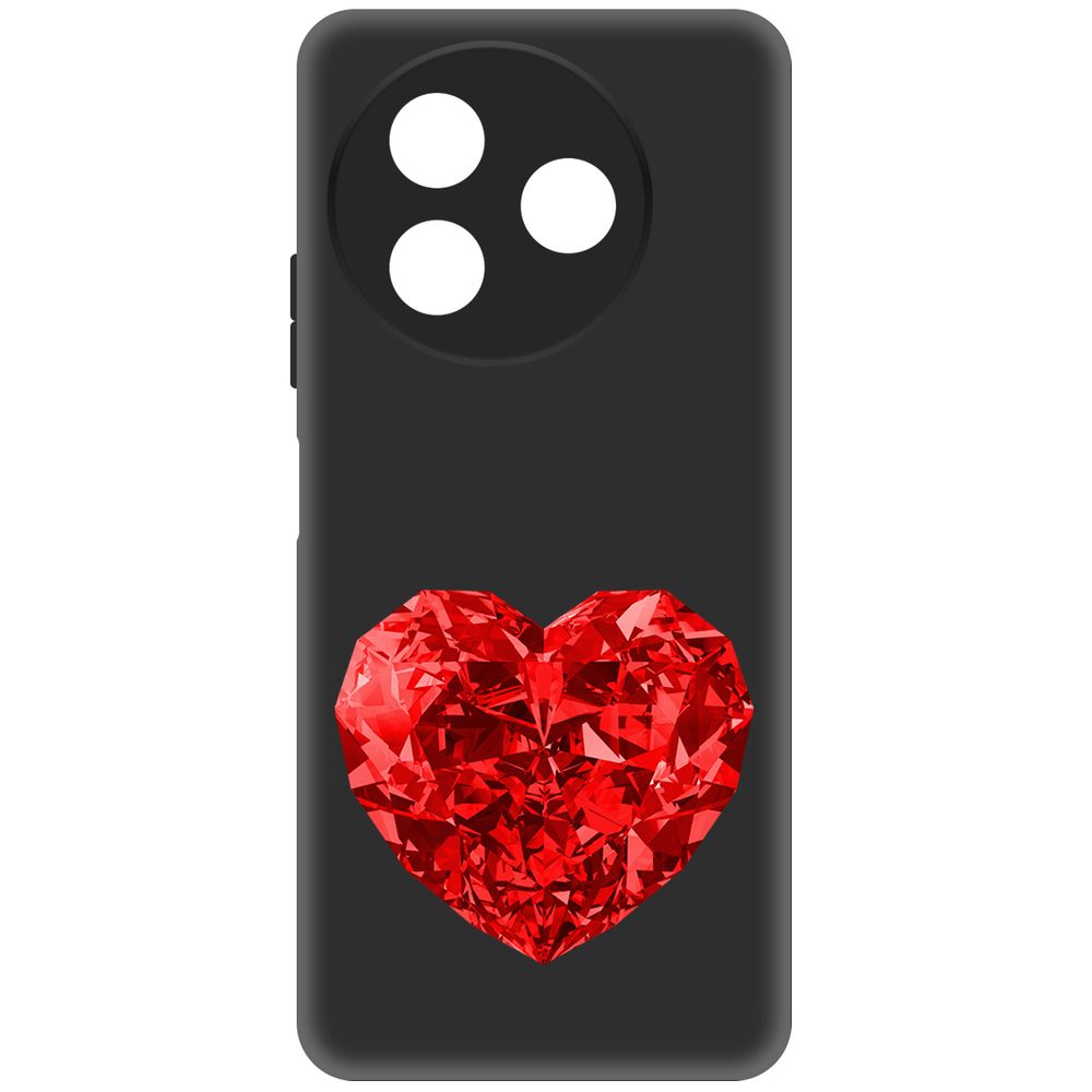 

Чехол-накладка Krutoff Soft Case Рубиновое сердце для ITEL S24 черный