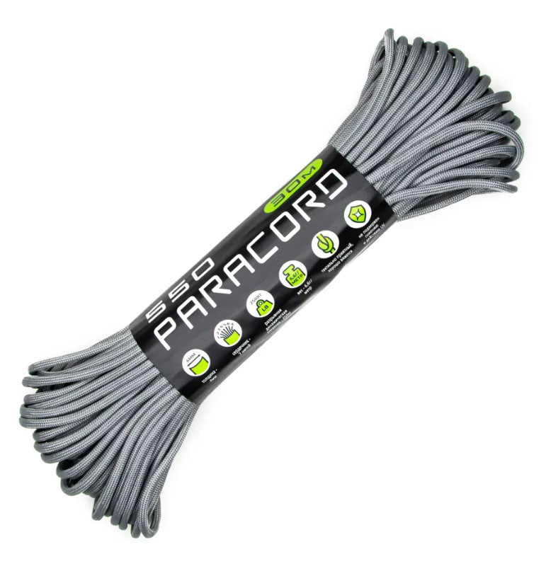 

Паракорд 550 Cord 30м (grey), Серый, Паракорд 550