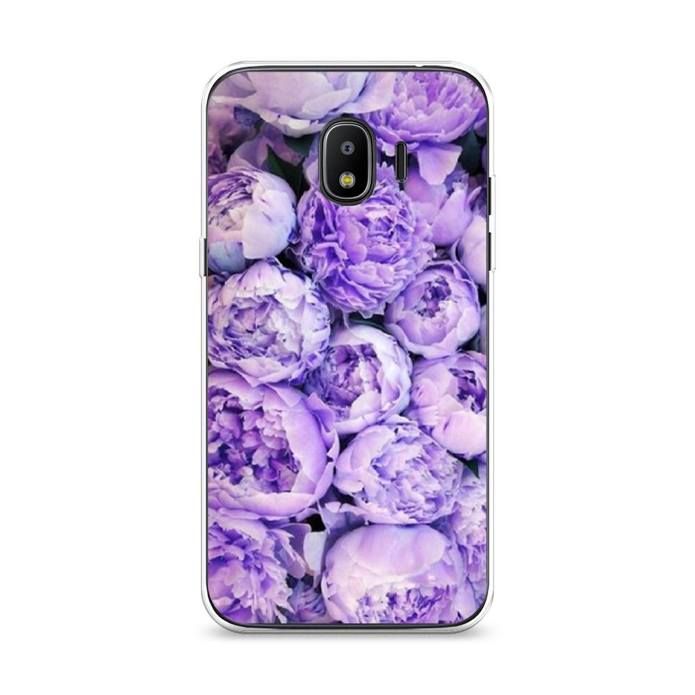 

Чехол Awog на Samsung Galaxy J2 2018 "Пионы сиреневые", Фиолетовый;голубой, 25650-8