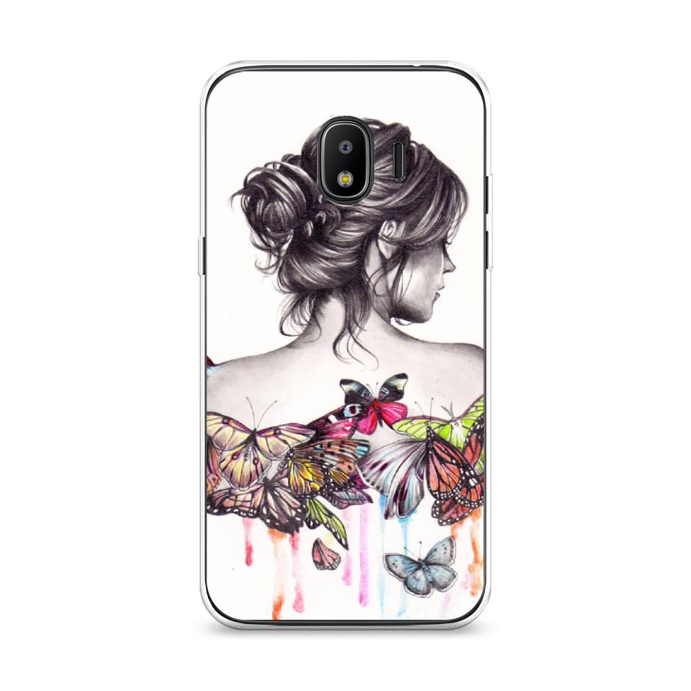 фото Чехол awog "девушка с бабочками" для samsung galaxy j2 2018