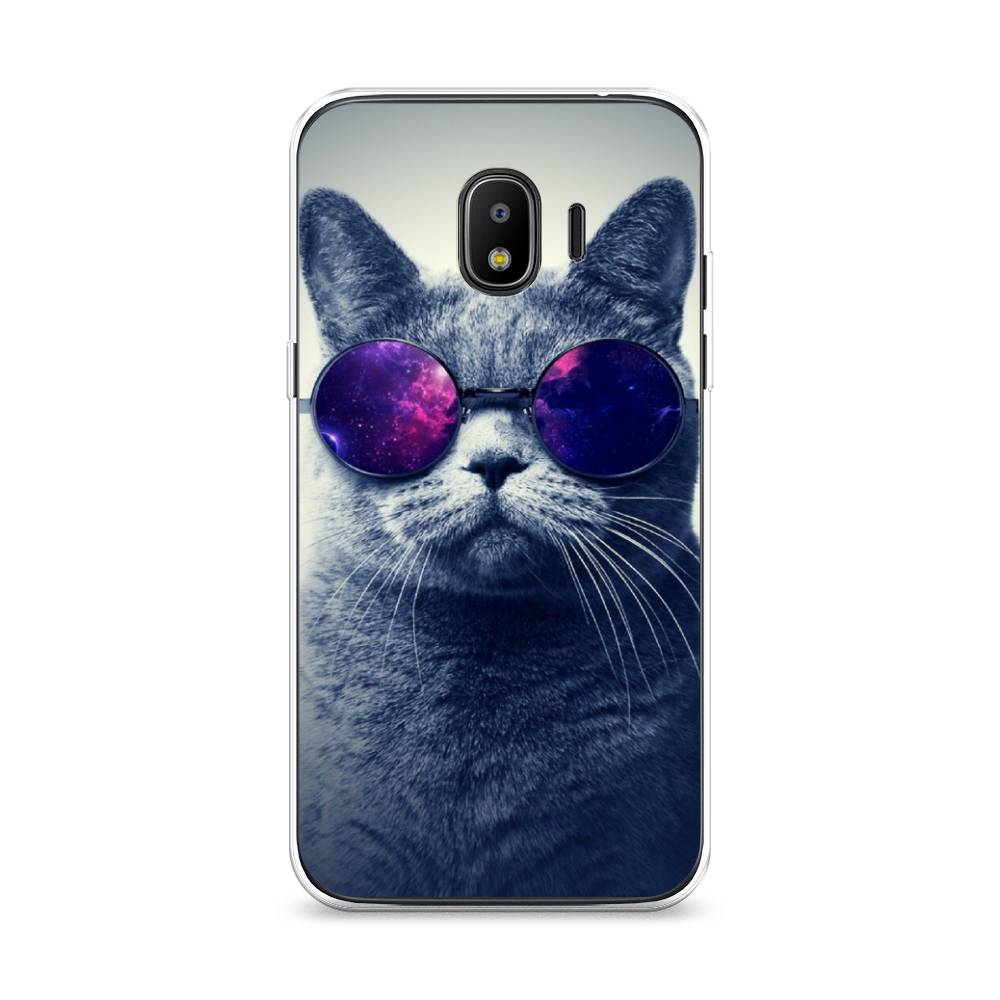 

Чехол Awog на Samsung Galaxy J2 2018 "Космический кот", Красный, 25650-1