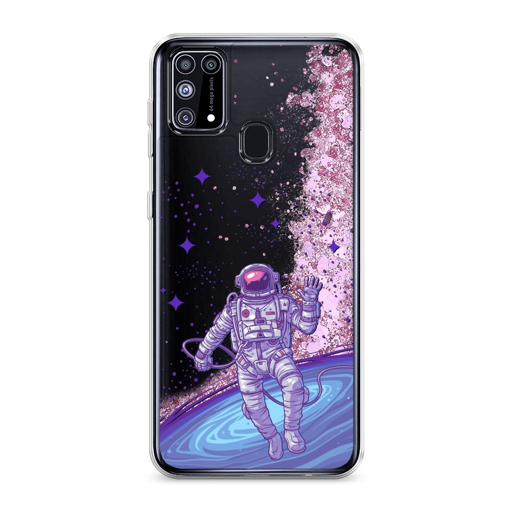 

Жидкий чехол с блестками "Космонавт в открытом космосе" на Samsung Galaxy M31, 2100794-1