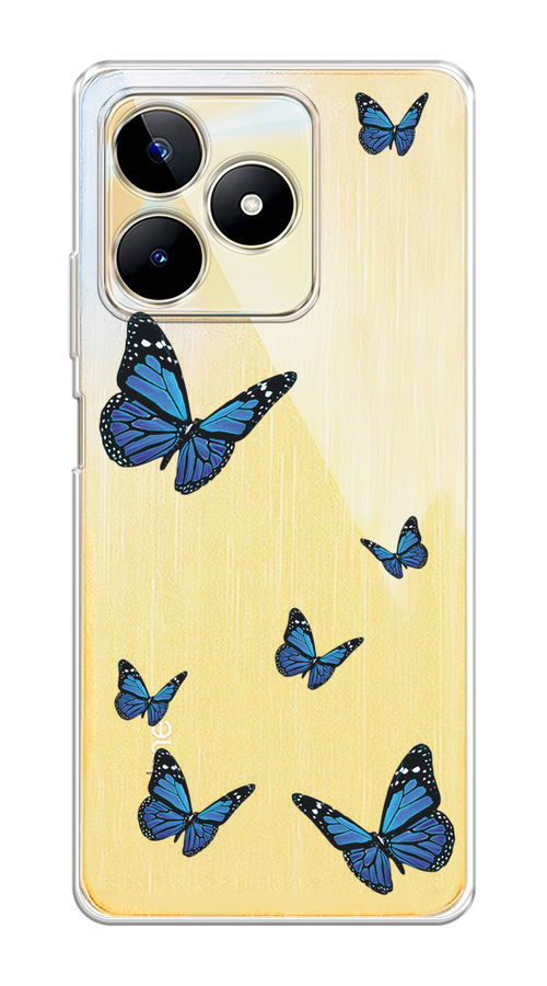 

Чехол на Realme C53/C51 "Blue butterflies", Синий;черный, 2514650-1