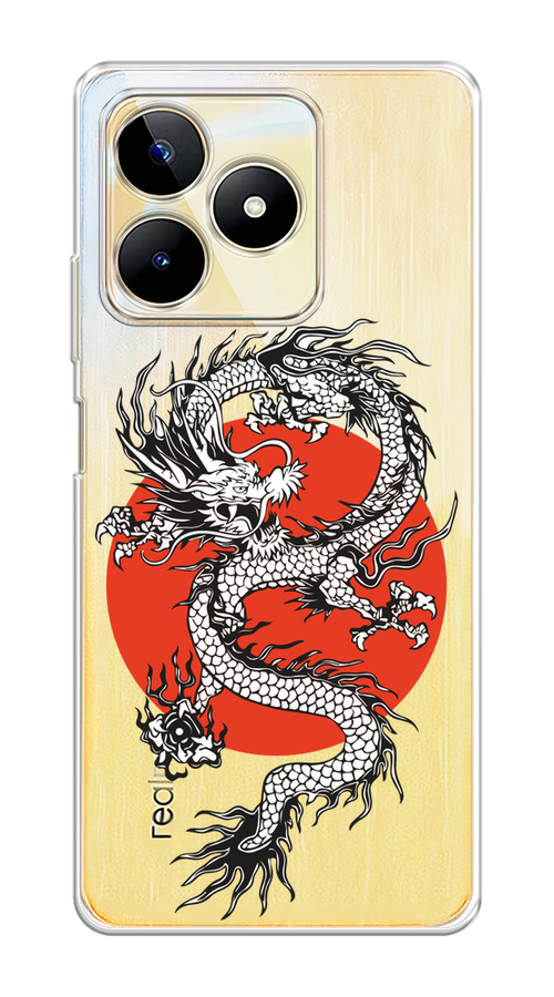 

Чехол на Realme C53/C51 "Восходящий дракон", Белый;черный;красный, 2514650-1