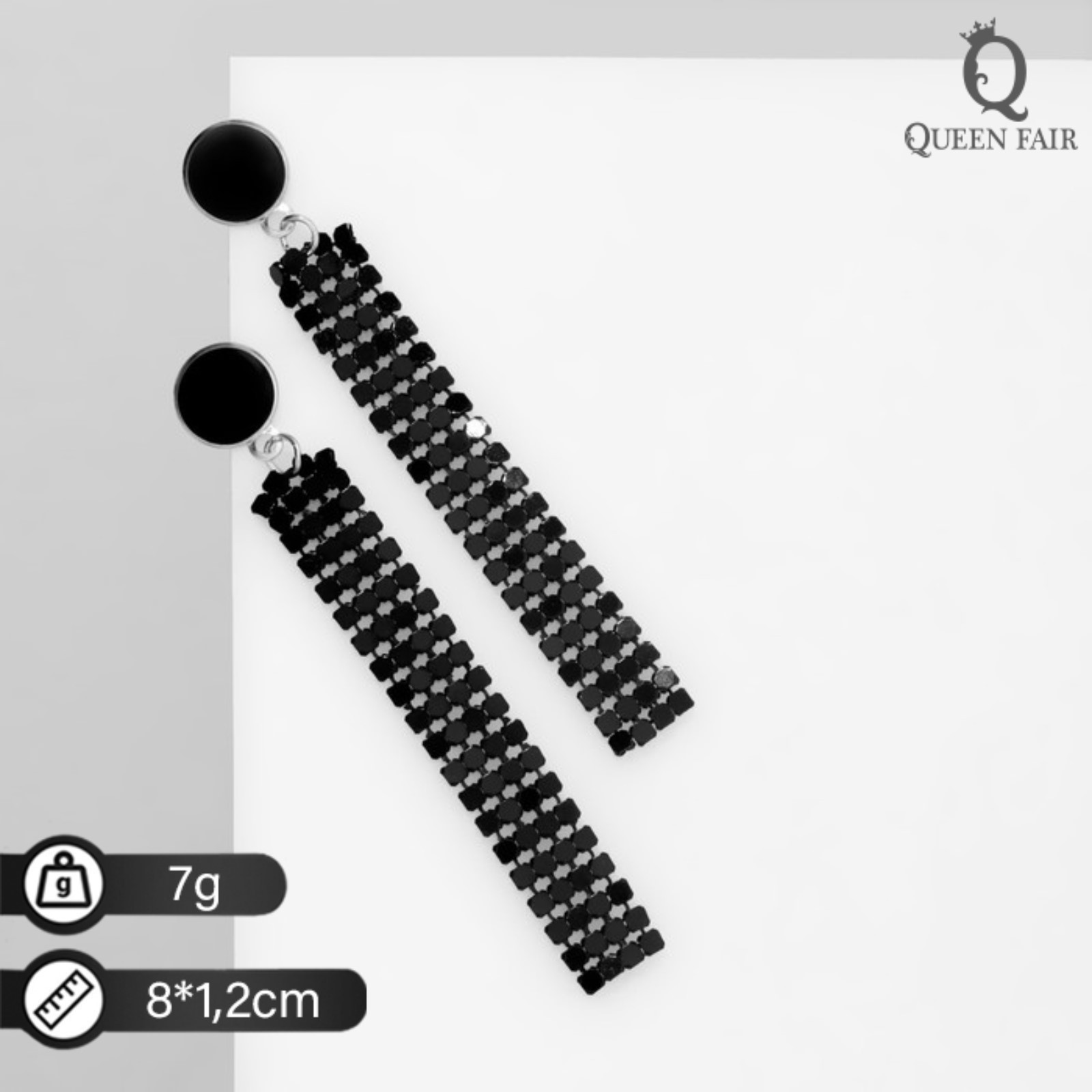

Серьги подвески из бижутерного сплава Queen Fair Илина-01, эмаль, Илина-01