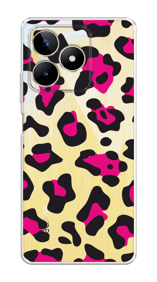 

Чехол на Realme C53/C51 "Pink cow spots", Черный;розовый, 2514650-1