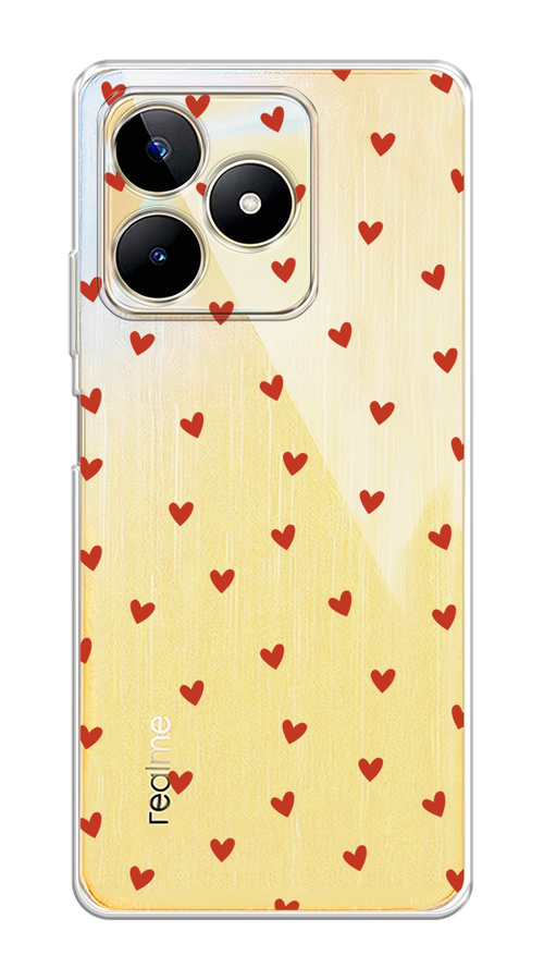 

Чехол на Realme C53/C51 "Red hearts", Красный;прозрачный, 2514650-1