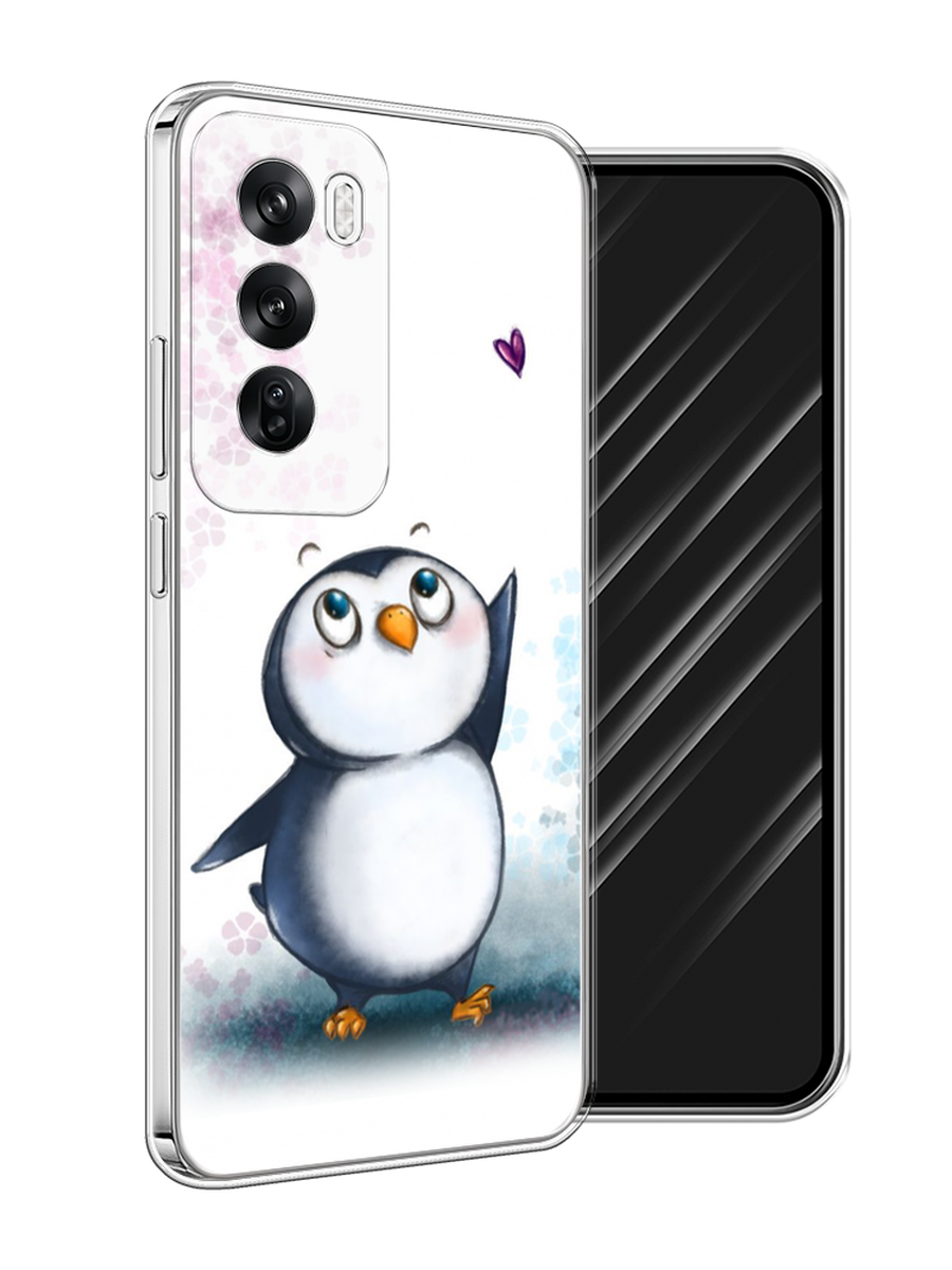 

Чехол Awog на Oppo Reno 12 "Пингвин и сердечко", Белый, 2517450-1