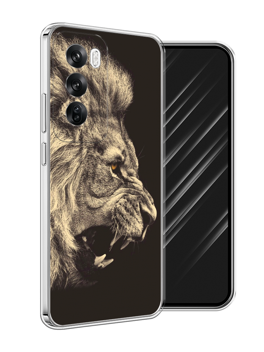 

Чехол Awog на Oppo Reno 12 "Львиный рык 2", Бежевый;черный, 2517450-1