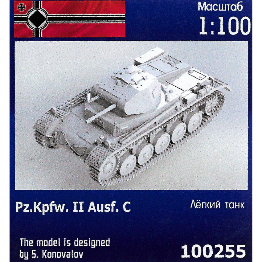 

Сборная модель Zebrano Немецкий лёгкий танк Pz Kpfw IIC 100255 1/100
