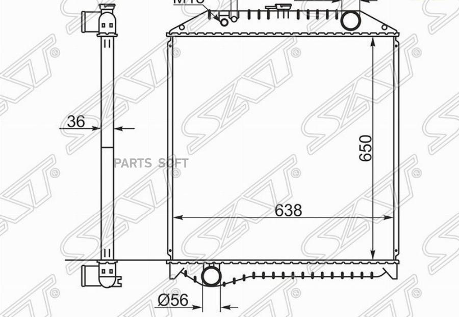 SAT Радиатор HINO RANGER 99- J08C