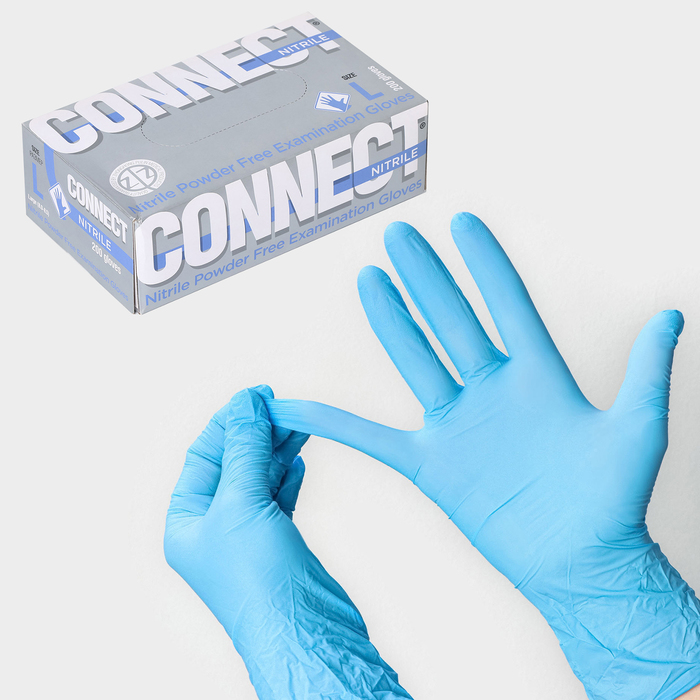 Перчатки CONNECT NITRILE смотр. нестер. нитрил. (PULIN) (8? (L)) 200 шт/уп (100 пар)